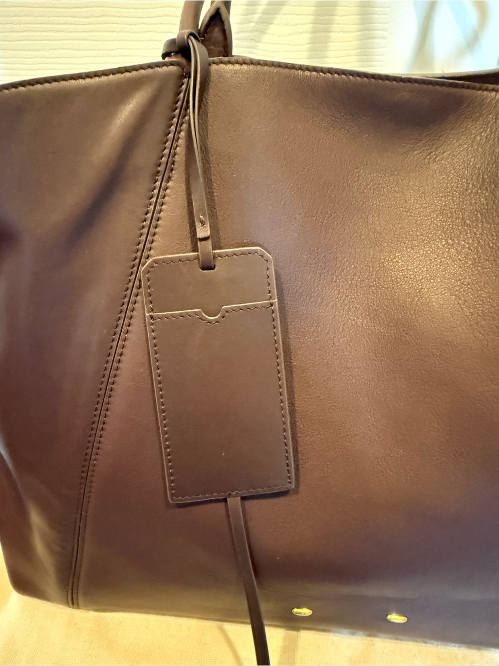 Fabrique Brera Convertible Tote Bag Large Dutch Calfskin & Suede in Mocha & Tan - Picture 5 of 16